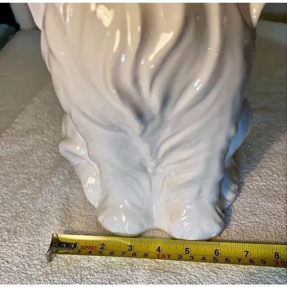 Shih Tzu Glazed Ceramic Decorative White Dog Statue 14” Tall New Without Tags - Picture 6 of 7